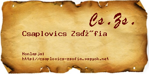 Csaplovics Zsófia névjegykártya