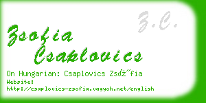 zsofia csaplovics business card